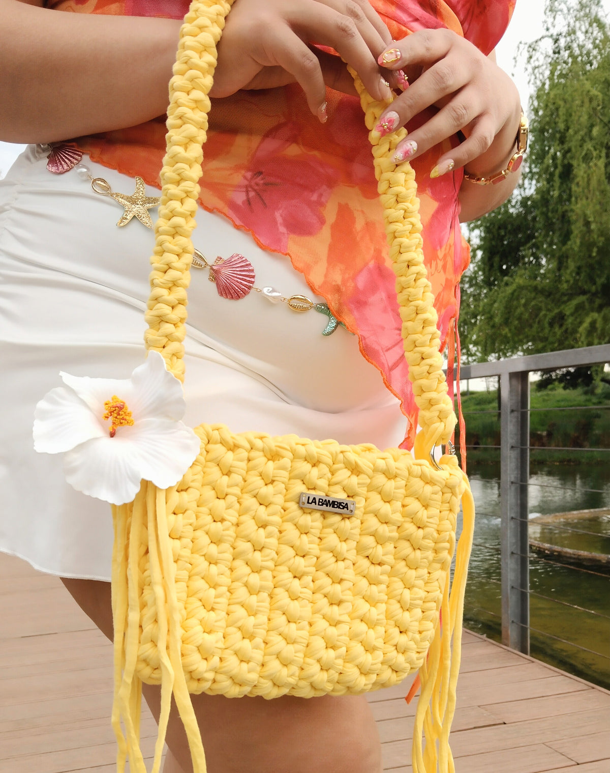 Cartera flecos Piña Colada
